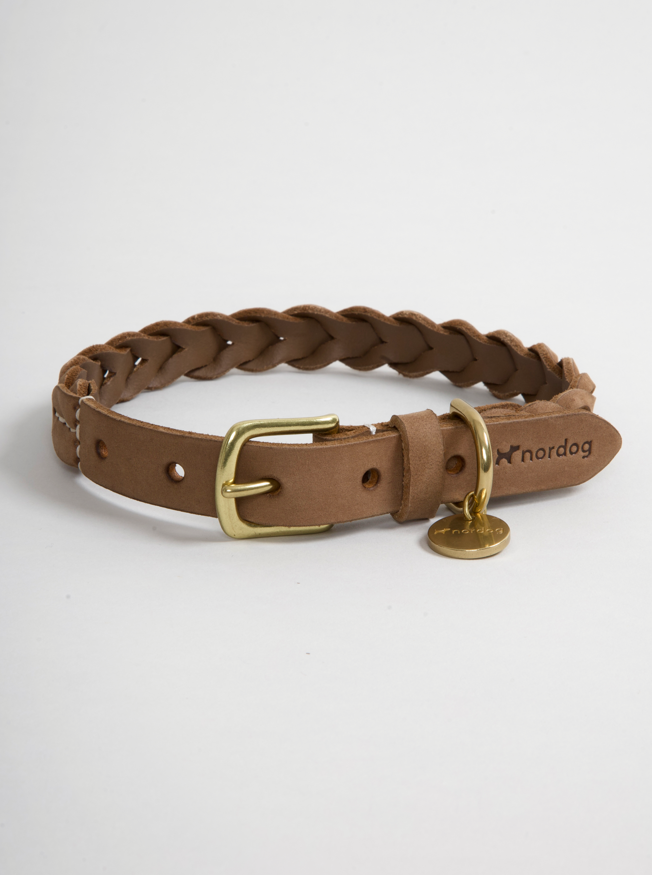 Plaited leather dog clearance collar