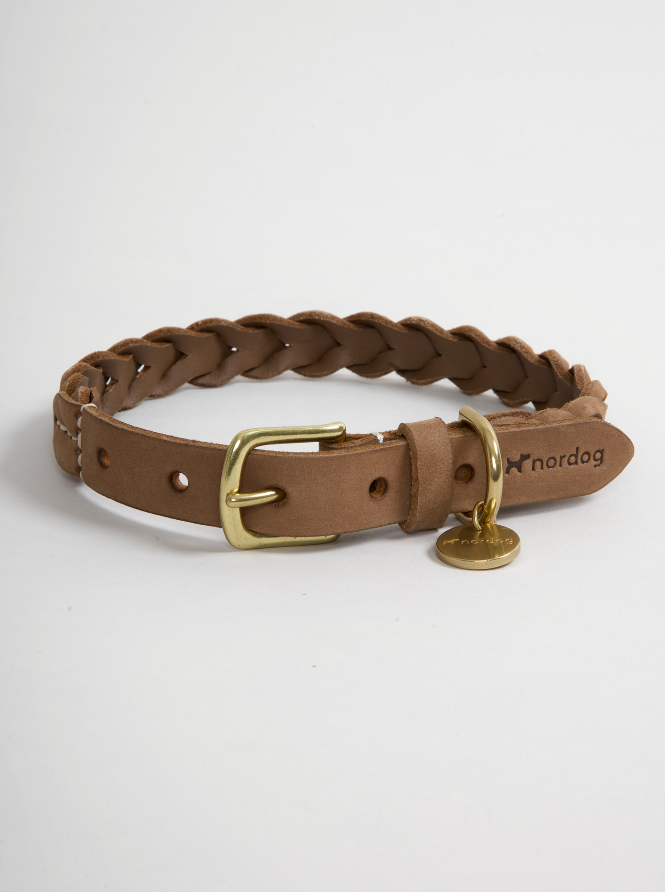 Plaited leather dog sales collar